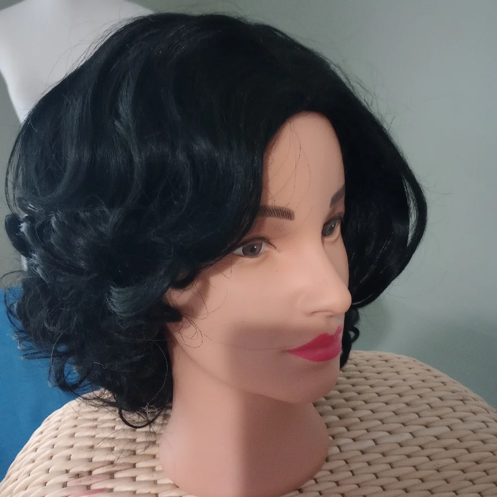 New Black Curly Bob Wig 12
